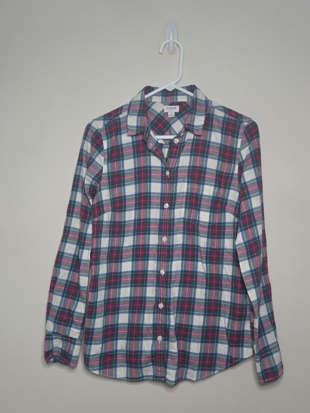 Women's J Crew Button Down Flannel Shirt Sz Small - Picture 7 of 8